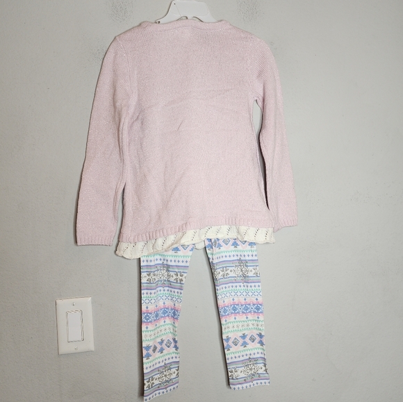 NWT Cynthia Rowley Unicorn 2-Piece Pink Metallic Sweater Snowflake Pants  Small - Picture 8 of 15